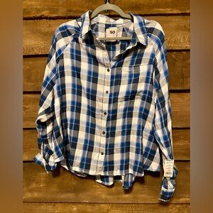 SO Women’s Blue Plaid Shirt